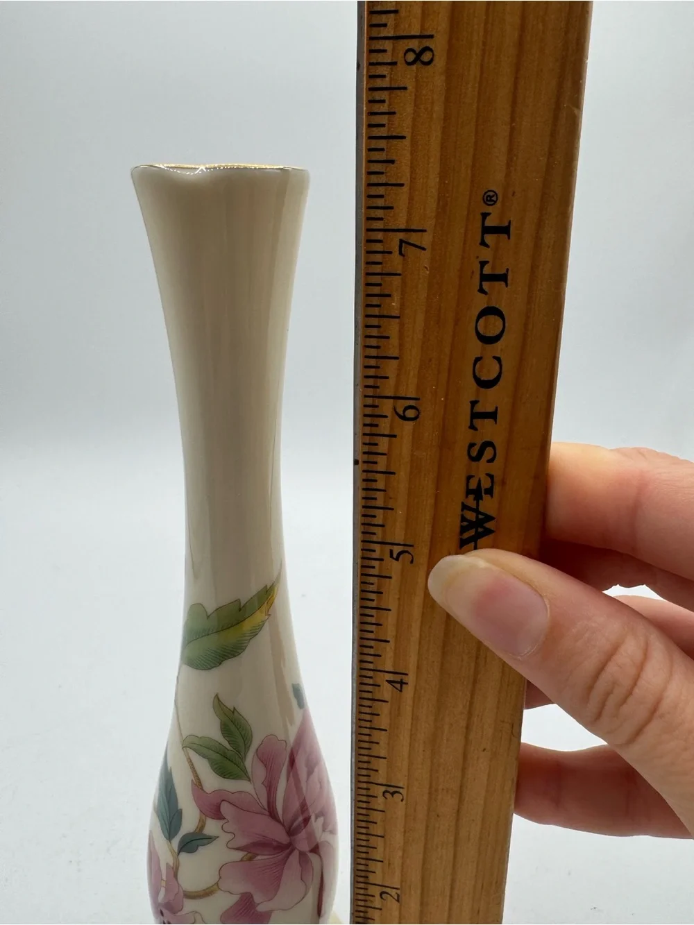 Vintage Lenox Barrington Floral Vase with 24 K Gold Trim 7.5” Tall